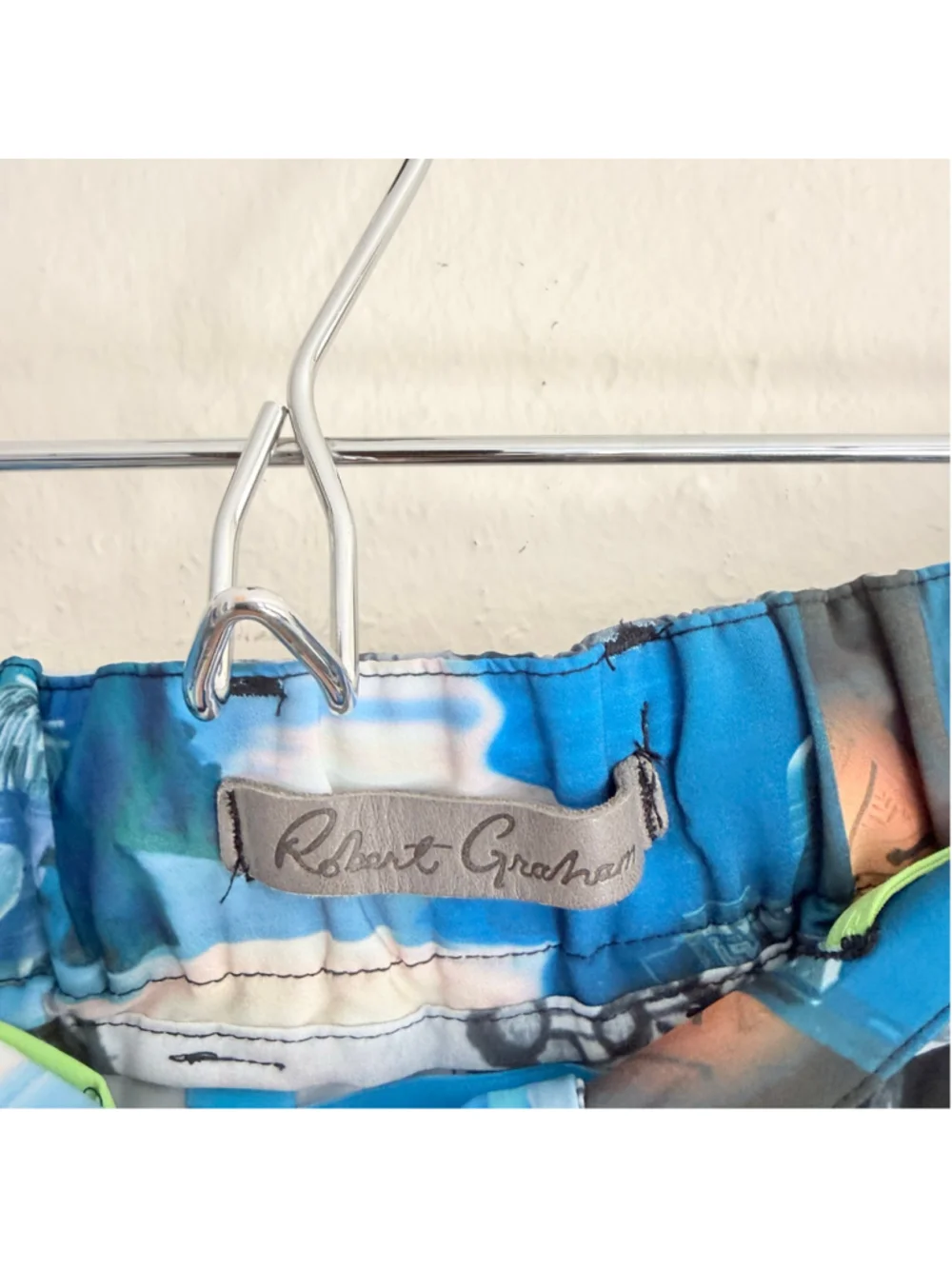 Men's Robert Graham Pixar Swim Trunks XL Black White Tropical Print